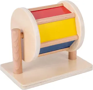 Montessori Materialen Regenboog Trommel Draaiende Muzikale Babyspeelgoed Educatief Speelgoed Hout Montessori Met Bel