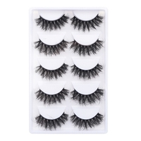 Vente en gros de 5 paires de faux cils en vison, faux cils de luxe longs et moelleux, fournisseur en vrac de cils à bandes complètes