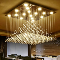 Lustre en cristal pyramidal argenté minimaliste moderne, luminaire suspendu LED à intensité variable anti-éblouissement pour salon, chambre à coucher, salle à manger