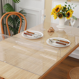 Pvc <b>Table</b> Mat Transparent Waterproof Oilproof Heat Resistant Durable For Dining <b>Table</b> Tea <b>Table</b> <b>Protection</b> - Product Image 2