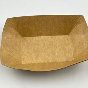 Eco Friendly Disposable Brown Kraft <b>Paper</b> Food Boat <b>Tray</b> Food <b>Paper</b> <b>Tray</b> - Product Image 1