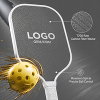 Ensemble de raquettes de pickleball en carbone brut T700 OEM ODM, thermoformées, haute rotation, structure nid d'abeille, avec sac, fabricant en gros