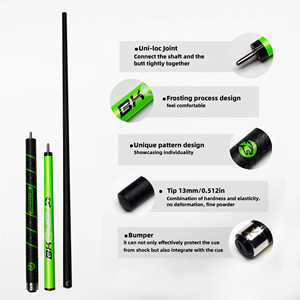 Taco de billar de tres secciones con punta de 13 mm y unión de acero inoxidable para romper la bola - Product Image 3