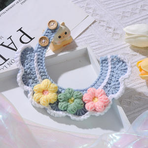 Precio barato amarillo azul Rosa Linda flor perro tejer bufanda cuello de lana decoración bufanda hecha a mano - Product Image 5