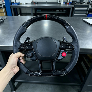 Volant personnalisé en fibre de carbone et cuir perforé <span class=keywords><strong>rouge</strong></span> pour modèles <span class=keywords><strong>Audi</strong></span> S3 S4 S5 S7 RS3 RS4 RS5 RS6 RS7, design <span class=keywords><strong>RS</strong></span> chauffant - Product Image 5