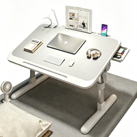 Support multifonctionnel et pratique pour ordinateur portable, table réglable pour lit et bureau, pliable avec tiroir
