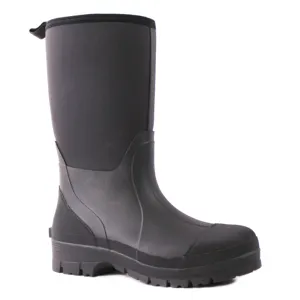 New Men Wellington wide calf durable and warm neoprene rain boots work Waterproof Footwear