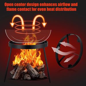 Équipement de cuisson au feu de camp, support de foyer extérieur, trépied de <span class=keywords><strong>camping</strong></span> portable en fonte, trépied de cuisson pour le <span class=keywords><strong>camping</strong></span> - Product Image 5