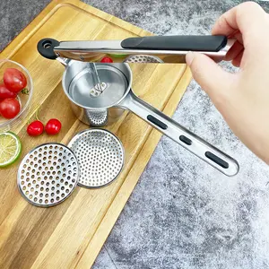 Prensa manual de aço inoxidável para suco de frutas, espremedor de batata para cozinha, aparelho de esfregar legumes, ideal para venda