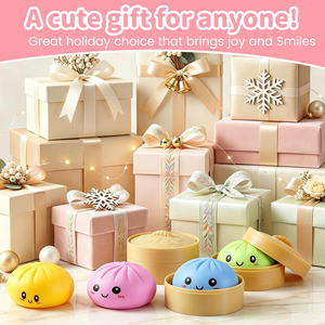 5.5cm Popular Colorful Squeeze Bun, 5.5cm Cute Cartoon Design, Fun Stress Relief Fidget Toy Including Mini <b>Steamer</b> - Product Image 5