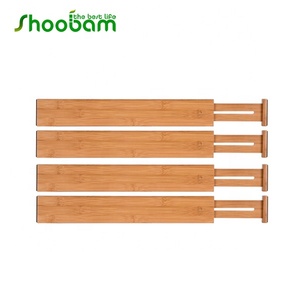 Organiseurs de tiroirs extensibles en <span class=keywords><strong>bambou</strong></span> réglables avec ressort, séparateurs de 17 à 22 pouces avec inserts, séparateur d'ustensiles de cuisine et de couverts - Product Image 5