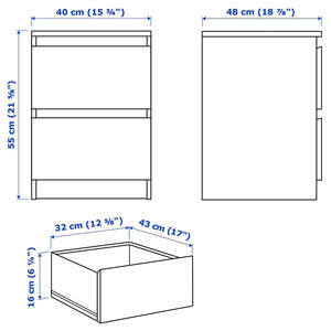 Kayu Solid <span class=keywords><strong>2</strong></span> Laci Laci Lemari Laci Putih untuk Ruang Tamu Kamar Tidur - Product Image 2
