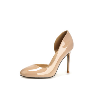 Nuevos Zapatos de Tacón Fino de Microfibra Color Nude 2025, Zapatos de Tacón de Aguja Super Altos, Estilo Slip-On, para Novia, Moda de Verano - Product Image 5