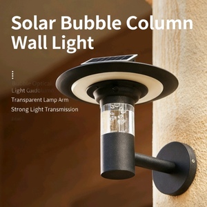 Lampe murale solaire à LED Colonne à bulles carrée Soucoupe volante Design pour terrasse jardin mur - Product Image 2