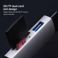 USB 3,0 6 1 Lector de tarjetas multifunción Lector de tarjetas de memoria USB OTG externo Micro interfaz Tipo C USB C Compatible SD TF