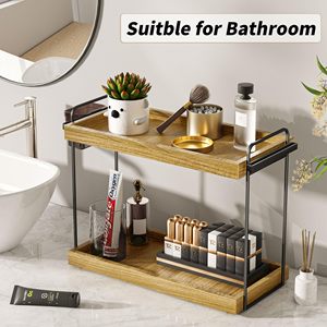 Cucina di vendita calda 2 livelli in piedi vassoio da <span class=keywords><strong>bagno</strong></span> scaffale per la cura della pelle da <span class=keywords><strong>bagno</strong></span> Organizer da tavolo - Product Image 3