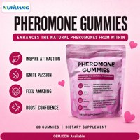 Gummies aux phéromones Xuhuang, 60 unités, en forme de cœur, complément alimentaire pour la confiance, OEM ODM, marque privée, vente en gros