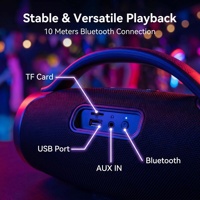 Enceinte portable RGB pour karaoké, mini enceinte portable d'extérieur avec subwoofer et 2 microphones