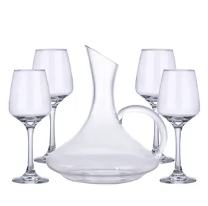 Wholesale Lead Free Crystal 7PCS Glass Decanter Set 1.5L Wine Decanter With 6PCS 320ml Red Wine Cup Glass Stemware Goblets