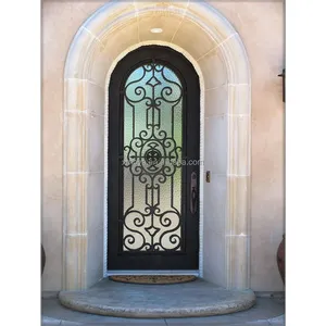 Classic House Interior Door Design Semicircular Arched Single Door For House Wrought Iron Entry Doors Designs