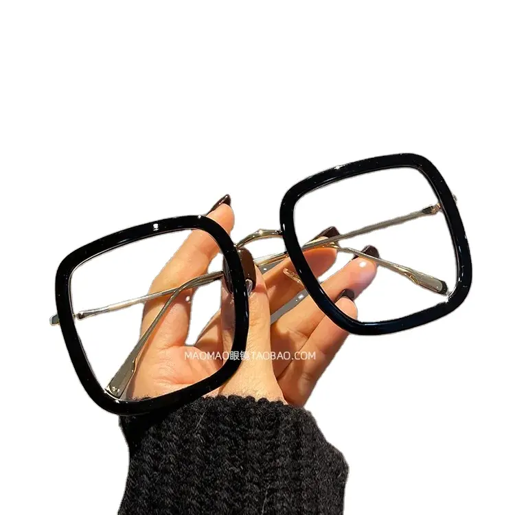 แว่นตาสี่เหลี่ยมสไตล์ใหม่9060แว่นตากรอบโลหะป้องกันแสงสีฟ้าแว่นตาคอมพิวเตอร์ออปติคอล