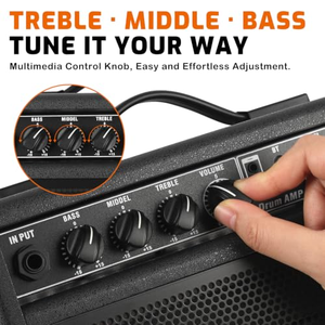 Haut-parleur pour batterie électronique 25W, amplificateur portable Bluetooth pour batterie, clavier et guitares en bois - Product Image 5