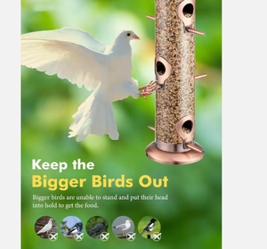 Oferta Especial de Amazon: Comedero para Pájaros de Metal Colgante, Portátil, Automático, a Prueba de Ardillas, para Palomas, Comedero de Cobre para Pájaros - Product Image 5