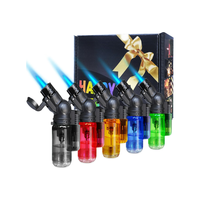 Mini briquets au butane rechargeables à flamme unique, briquets torche rotatifs