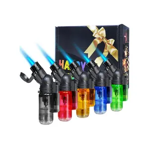 Mini Refillable Butane Lighters Single Jet Flame Rotatable Torch Lighters