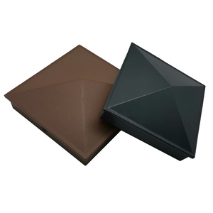 Capuchons de poteau d'escalier <span class=keywords><strong>Celia</strong></span> 5,5x5,5 pouces en alliage d'aluminium, résistants à la corrosion, étanches et écologiques, pour clôtures carrées en bois sur chantier - Product Image 1
