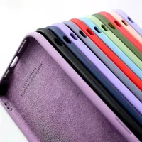 Coque de téléphone en silicone d'origine pour iPhone 11 12 13 14 15 Pro Max coque de téléphone en silicone liquide à couverture complète antichoc