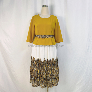 Robe plissée décontractée africaine abordable pour femmes grandes tailles avec ceinture - Product Image 4