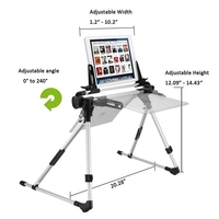 Support réglable de bureau pliable pour tablette, pour téléphone, pour lit ou bureau, compatible IPhone, IPad Kindle Galaxy Tab