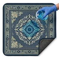 Tapis absorbants lavables pour chien, motif floral baroque matelassé, écologiques, 4 couches, imperméables, base antidérapante en TPU, lavables en machine