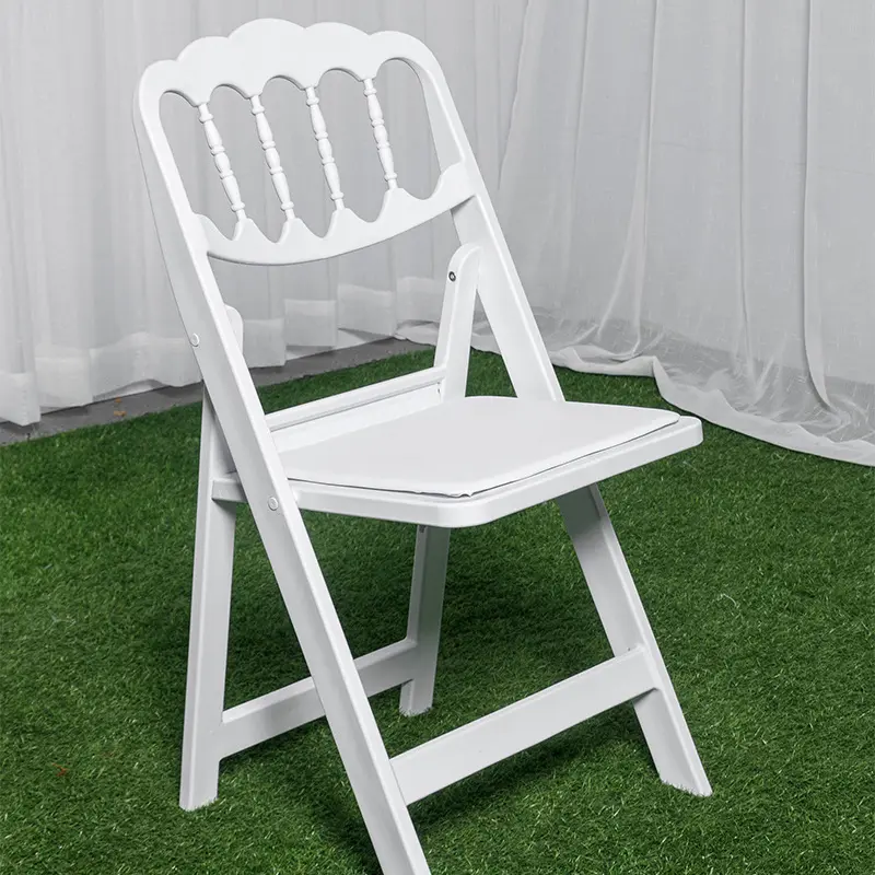 Outdoor Garden Wedding Banquet Hotel Restaurant Party White Resin Plastic Wimbledon Folding Coffee Dining Chairs for Event