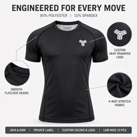 Tontons – T-shirt de protection anti-UV à manches courtes personnalisé avec ourlet antidérapant en silicone, respirant, extensible dans les 4 sens, pour entraînement BJJ MMA, OEM ODM