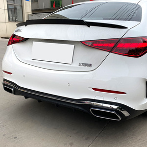 Mercedes-Benz C-Class W206 Rear <b>Trunk</b> Spoiler Piano <b>Black</b> Carbon Fiber Texture ABS Ducktail Wing Modification - Product Image 2