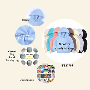 هودي سادة مخصص للأطفال الأولاد والبنات، سويت شيرت بلوفر بأكمام طويلة من الصوف القطني لفصل الشتاء - Product Image 5
