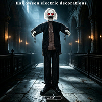 Nouveauté Halloween 2026 : Décoration de scène de scène secrète de maison hantée, avec majordome zombie à bascule et capteur électrique