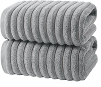 Serviette de bain rectangulaire unie en coton non tissé, séchage rapide et très absorbante, biologique, pour hôtels et usage en plage