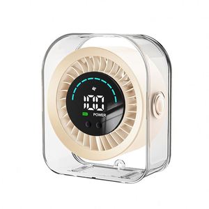 Mini Portable 360 °   Ventilateur silencieux rechargeable par USB à fixation murale ou sur bureau, avec écran LED rotatif, 100 niveaux de vitesse, ultra silencieux - Product Image 6