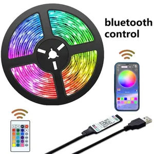 5050rgb Led Lichtstrip Set 5V 24-Key Afstandsbediening Bluetooth Rgb Lichtstrip Intelligente Bediening Niet-Waterdichte Smd Serie