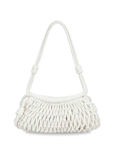 Bolso de Playa de Ganchillo con Forma de Dumpling para Mujer, Cierre con Cordón, Poliéster Ecológico, Plegable, Ligero y Duradero - Product Image 3