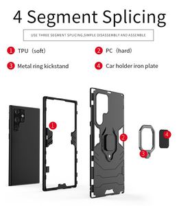 Étui de téléphone de luxe, nouveau design d'armure, résistant aux chocs, en TPU + PC, pour la série S22 Ultra - Product Image 3