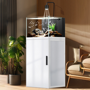 Acquario in Vetro Ultra Bianco LED Grande Personalizzato per Arredamento Casa con Mobile e <span class=keywords><strong>Sump</strong></span> - Product Image 2