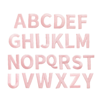 En gros, écussons brodés lettres A-Z roses avec logo personnalisé, badges thermocollants, accessoires vestimentaires OEM DIY pour sweats à capuche et casquettes en résine