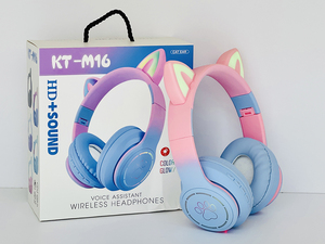 Auriculares de orejas de gato con gradiente de venta <span class=keywords><strong>directa</strong></span>, auriculares inalámbricos para juegos de PC, micrófonos, auriculares - Product Image 6