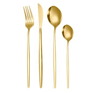 Set di <span class=keywords><strong>posate</strong></span> portoghesi DINGYONG OEM/ODM in acciaio inossidabile placcato oro, 4 pezzi, per bistecca, coltello, forchetta, cucchiaio, <span class=keywords><strong>posate</strong></span> da matrimonio - Product Image 2