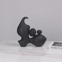 Article de décoration de chambre noir de bureau au design créatif et simple Décoration de maison en résine de luxe