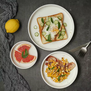 Plato de cena de porcelana blanca creativa, vajilla de cerámica de estilo occidental para cocina y comedor - Product Image 1